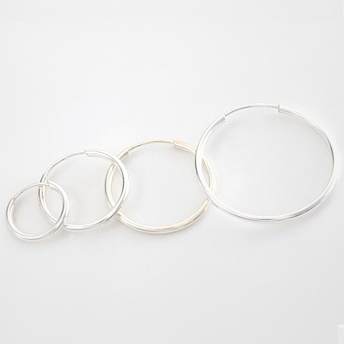 [실버] 심플 라운드 링 귀걸이