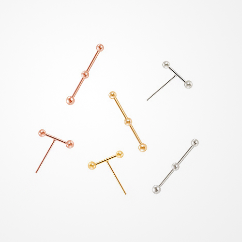 [실버] 미니 볼스틱 귀걸이